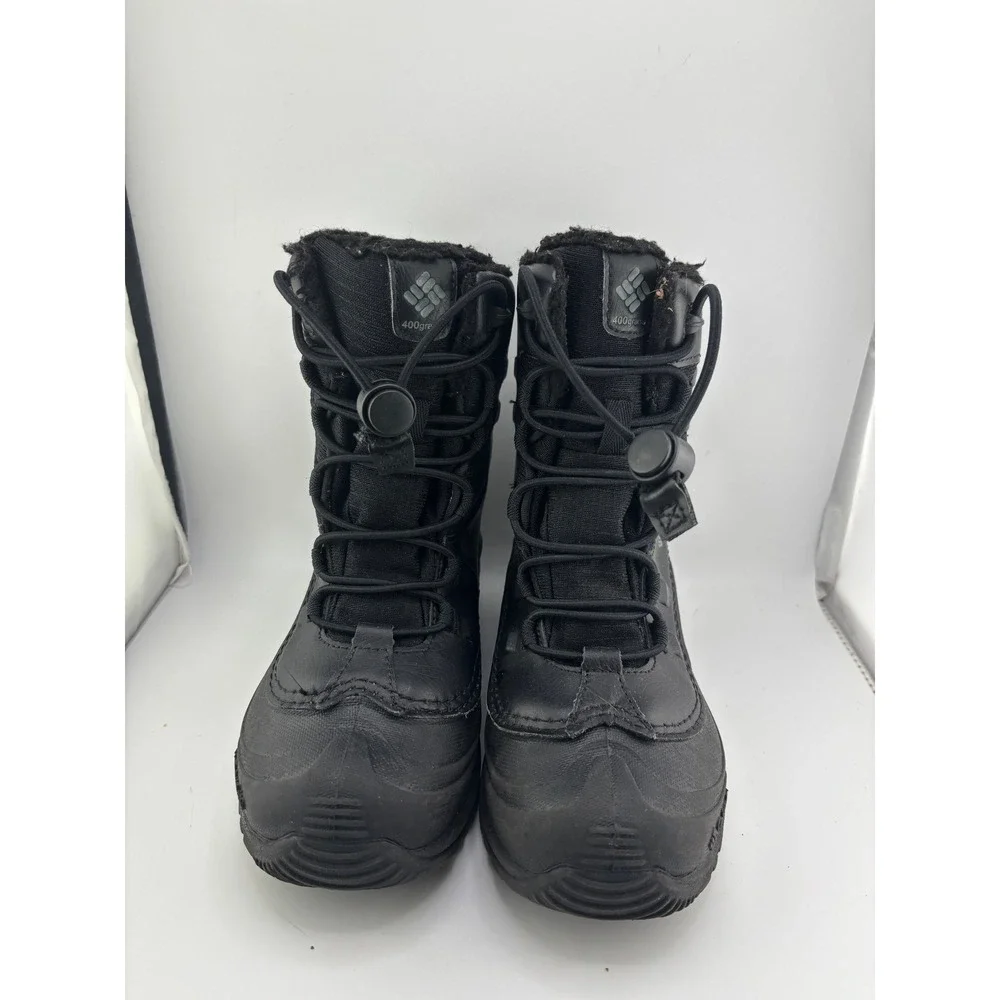 Columbia Bugaboot Plus Kids Black Waterproof Winter Snow Boots 400g Size 1